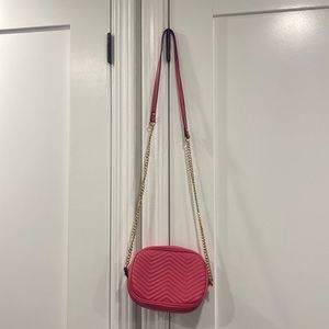 Pink purse w/gold chain